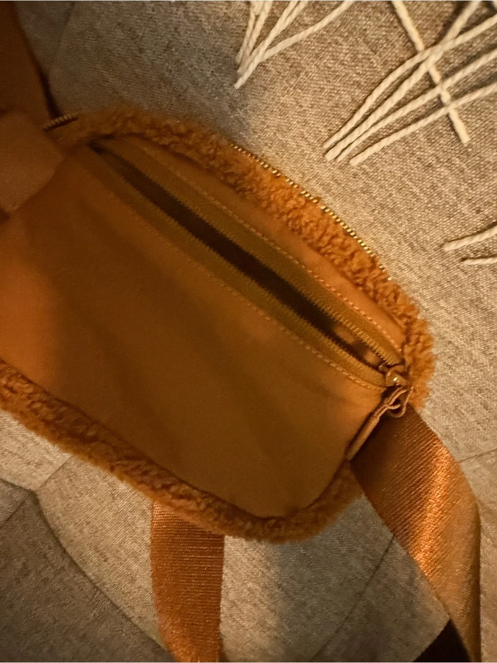 lululemon athletica shearling belt bag in mustard